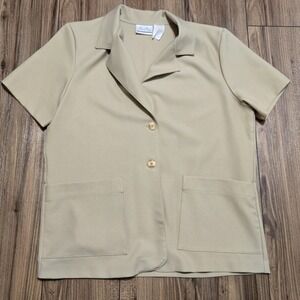 Vintage *Bend Over* Brand Short Sleeve Button Front Blazer Pockets Size Large